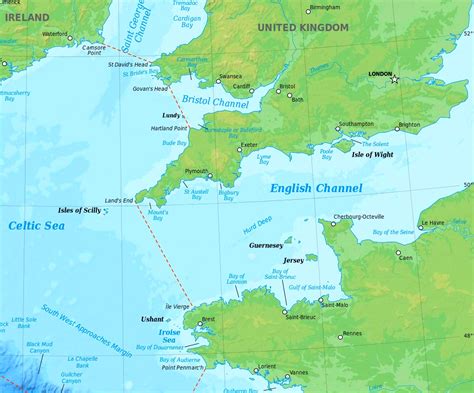 depth of english channel map.